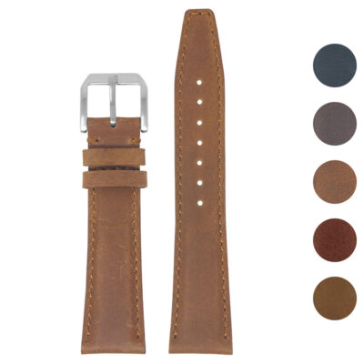 Classic Vintage Leather Watch Band by DASSARI features quick release functionality and is available in 20mm, 21mm, and 22mm sizes. Perfect for a timeless look!