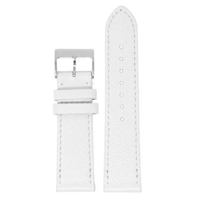 Women's XXL white leather watch strap with quick release feature. Available in 12mm, 14mm, and 16mm sizes. Perfect accessory for a stylish timepiece