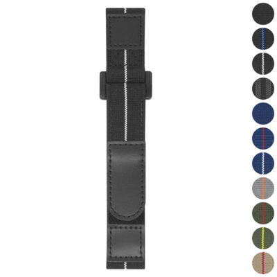 Discover the Hook & Loop Explorer Strap, made from durable nylon. Available in 20mm and 22mm sizes, this stylish watch band combines comfort and functionality for your wrist