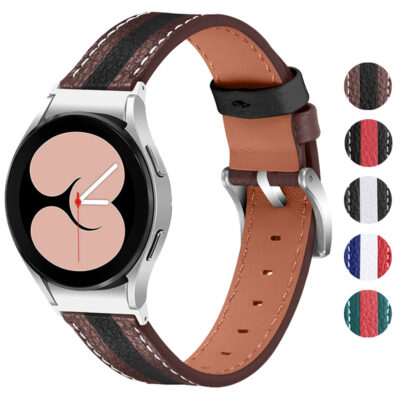 Stylish Leather Racing Strap for Samsung Galaxy Watch 5 & 4. Durable, comfortable, and available in multiple colors, perfect for enhancing your smartwatch experience