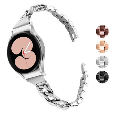 Slim Evening Bracelet for Samsung Galaxy Watch 5 & 4. Elegant design with durable links, available in multiple colors. Perfect accessory for stylish smartwatch customization