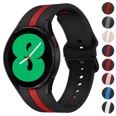 Midway Active Band for Samsung Galaxy Watch 5 & 4 features a sleek black design with red accents. Perfect for fitness enthusiasts, this durable strap combines style and functionality