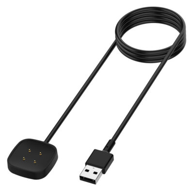 Charger for Fitbit Sense 2, featuring a durable design and a long USB cable for convenient charging. Perfect accessory for keeping your smartwatch powered up