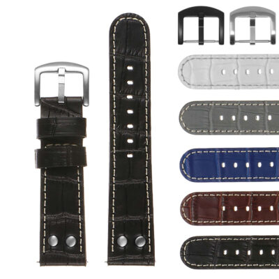 Elevate your style with the Crocodile Pilot Strap for Garmin Vivomove Trend. This premium watch band combines luxury and comfort, perfect for any occasion. Available in multiple colors