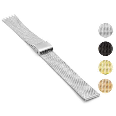 Elevate your style with the Women's Thin Mesh Strap from Ele Straps. This sleek, adjustable watch band features a chic design, available in silver, black, and gold options. Perfect for any occasion!