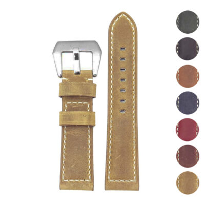 Discover the Salvage Leather Strap by DASSARI, crafted from durable rubber. Available in 22mm, 24mm, and 26mm sizes, it adds style and comfort to any watch. Perfect for watch enthusiasts!