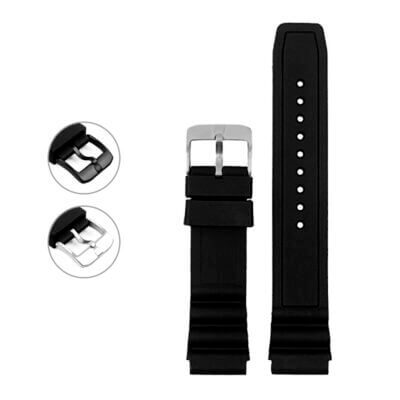 Rubber watch band for Luminox 3100 Series, made from durable rubber. This 22mm strap offers comfort and style, perfect for outdoor enthusiasts and everyday wear