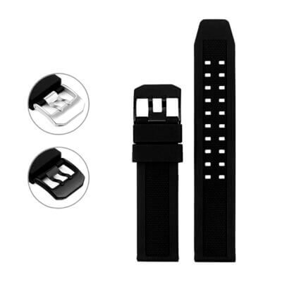 Rubber watch strap for Luminox Evo, made from durable rubber. Features a 23mm size and secure buckle closure, perfect for enhancing your watch's style and comfort