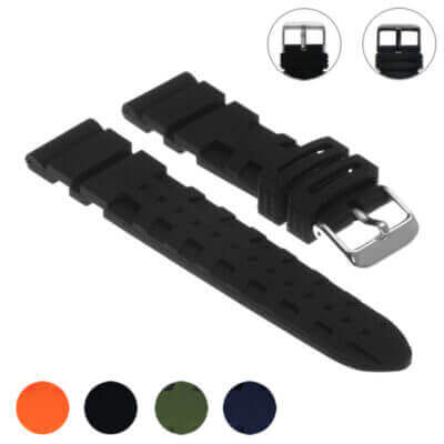 Durable Silicone Rubber Watch Strap available in 22mm and 24mm sizes. Perfect for enhancing your watch with comfort and style. Choose from multiple colors for a personalized look