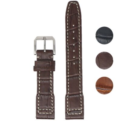 Shop the Alligator Pilot Strap by DASSARI, a premium leather watch band available in 20mm, 21mm, and 22mm sizes. Elevate your style with this luxurious accessory