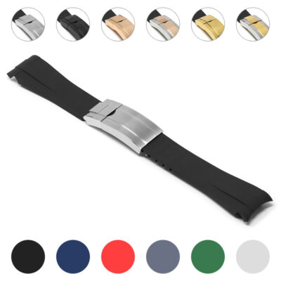 21mm Fitted Rubber Replacement Strap for watches, crafted from durable rubber. Available in multiple colors, this strap is perfect for a stylish and comfortable fit