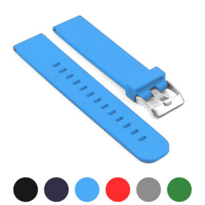 Silicone Rubber Quick Release Strap for Huawei in vibrant blue. Available in sizes 18mm and 20mm. Perfect for upgrading your watch style with comfort and durability