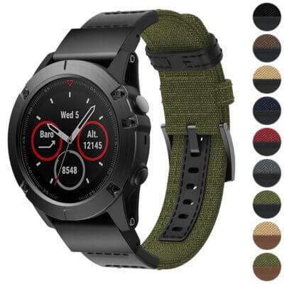 Rugged Canvas Band for Garmin Forerunner 165, featuring durable material and a stylish design. Available in multiple colors, perfect for active lifestyles and outdoor adventures