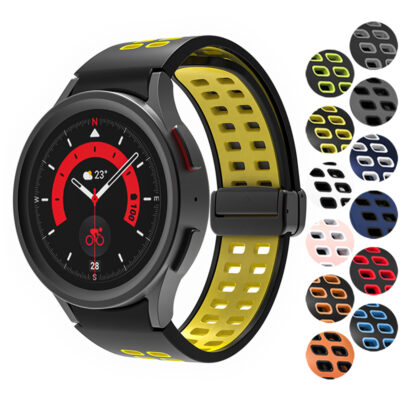 Elevate your style with the Mag-Clasp Color Block Strap for Samsung Galaxy Watch 7. Durable, comfortable, and available in vibrant colors for a personalized look