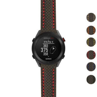 Heavy Duty Carbon Fiber Strap for Garmin Approach S12, designed for durability and style. Upgrade your watch with this sleek, comfortable strap available in multiple colors