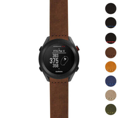 Suede Heavy Duty Strap for Garmin Approach S12 offers durability and style. Upgrade your watch with this premium strap available in multiple colors for a perfect fit