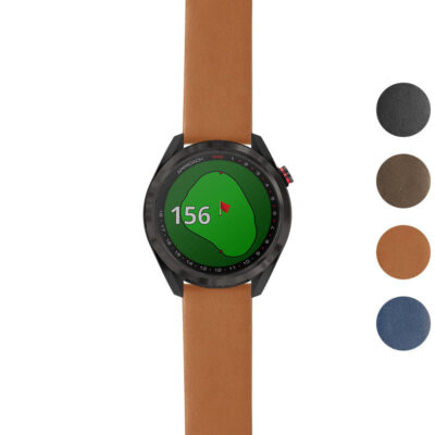 Thick Leather Strap for Garmin Approach S42, featuring a stylish design in various colors. Upgrade your watch with this durable and comfortable accessory from Ele Straps