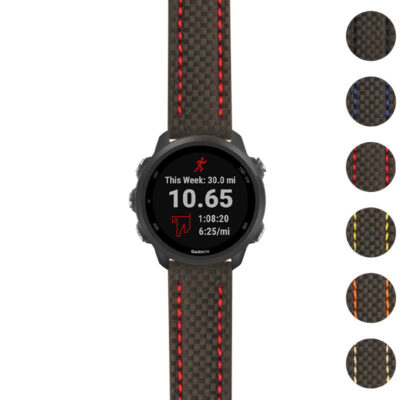 Heavy-Duty Carbon Fiber Strap for Garmin Forerunner 245, featuring a stylish design with durable materials. Perfect for active lifestyles and enhancing your watch's look