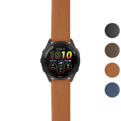 Thick Leather Strap for Garmin Forerunner 265 offers durability and style. Upgrade your watch with this premium accessory available in multiple colors for a personalized look