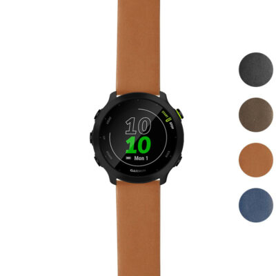 Thick Leather Strap for Garmin Forerunner 55 offers durability and style. Perfectly crafted for comfort, this watch band enhances your fitness experience. Available in multiple colors