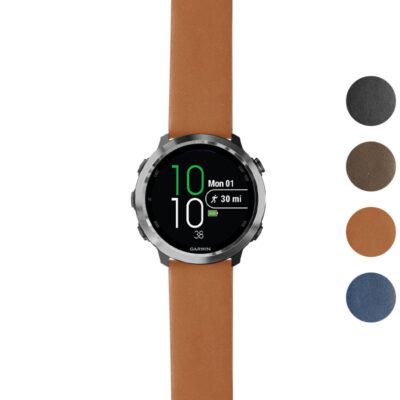 Thick Leather Strap for Garmin Forerunner 645, featuring a stylish design and durable material. Perfect for enhancing your smartwatch experience with comfort and elegance