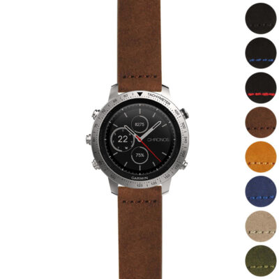 Heavy-Duty Suede Strap for Garmin Fenix Chronos. Stylish and durable, this watch band enhances your outdoor adventures. Available in multiple colors for a personalized look