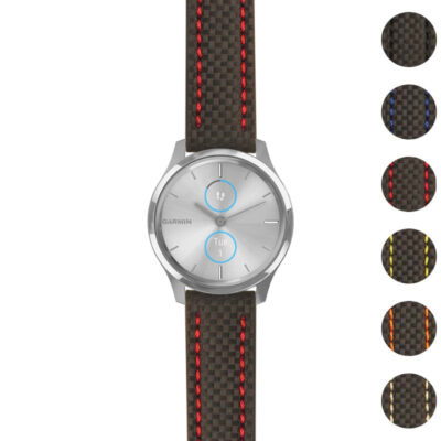 Heavy Duty Carbon Fiber Strap for Garmin Vivomove Luxe. Durable and stylish, this watch band enhances your timepiece while providing comfort and a secure fit. Perfect for active lifestyles