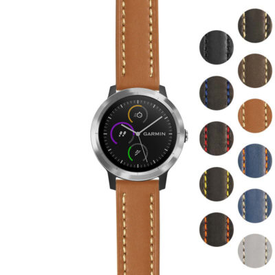 Rugged Leather Strap for Garmin Vivoactive 3 offers style and durability. Upgrade your watch with this premium accessory, perfect for everyday wear and outdoor adventures