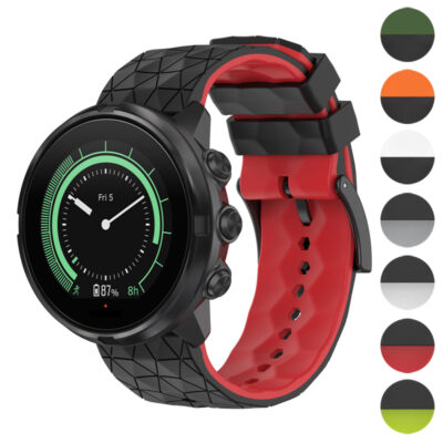 Elevate your style with the ColorBlock Endurance Strap for Suunto 9 Peak. This durable watch band features a striking black and red design, perfect for any adventure