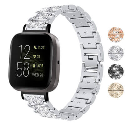 Elegant Evening Bracelet for Fitbit Sense 2, featuring a stylish silver design. Perfect for adding a touch of sophistication to your smartwatch. Shop now at Ele Straps!