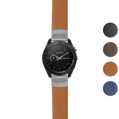 Thick Leather Strap for Garmin Approach S60, featuring a stylish design and durable construction. Available in multiple colors, perfect for enhancing your smartwatch's look