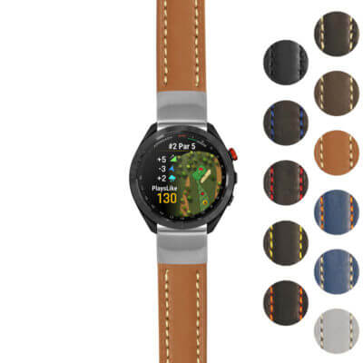 Rugged Leather Strap for Garmin Approach s70 (47mm) offers durability and style. Perfect for outdoor enthusiasts, it enhances your smartwatch with a premium look and feel