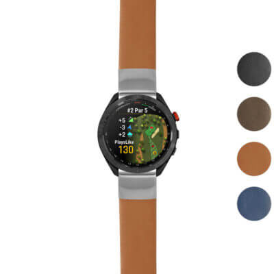 Thick leather strap for Garmin Approach s70 (47mm) offers durability and style. Upgrade your watch with this premium accessory, perfect for golf enthusiasts and everyday wear