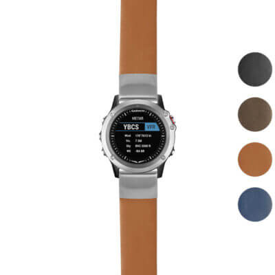 Thick Leather Strap for Garmin D2 Bravo, designed for comfort and style. Upgrade your watch with this durable, high-quality band available in multiple colors