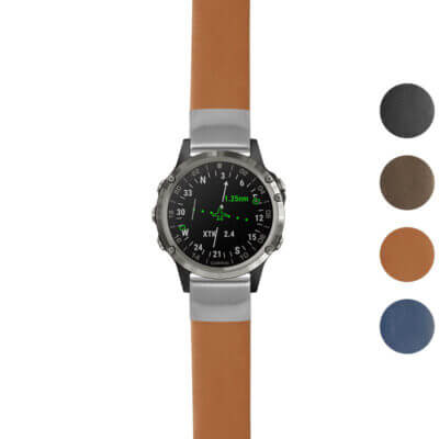 Thick Leather Strap for Garmin D2 Delta offers durability and style. Upgrade your watch with this premium leather band available in multiple colors for a perfect fit