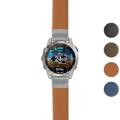 Thick Leather Strap for Garmin D2 Mach 1. Durable and stylish, this watch band enhances your smartwatch with comfort and elegance. Available in multiple colors for a perfect fit