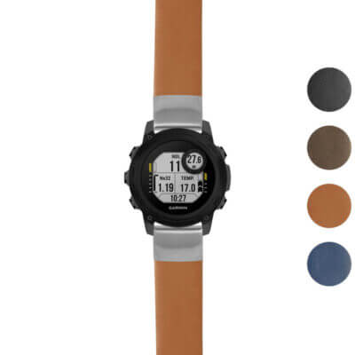 Thick Leather Strap for Garmin Descent G1 offers durability and style. Upgrade your watch with this premium leather band, available in multiple colors for a perfect fit