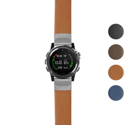 Thick Leather Strap for Garmin Descent Mk1. Durable and stylish, this watch band enhances your smartwatch with comfort and elegance. Available in multiple colors for a perfect fit