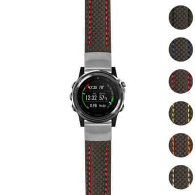 Heavy Duty Carbon Fiber Strap for Garmin Descent Mk1 offers durability and style. Upgrade your watch with this premium strap, perfect for outdoor adventures and daily wear