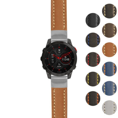 Rugged Leather Strap for Garmin Epix Gen 2 offers durability and style. Perfect for outdoor adventures, this watch band combines comfort with a classic look. Available in multiple colors