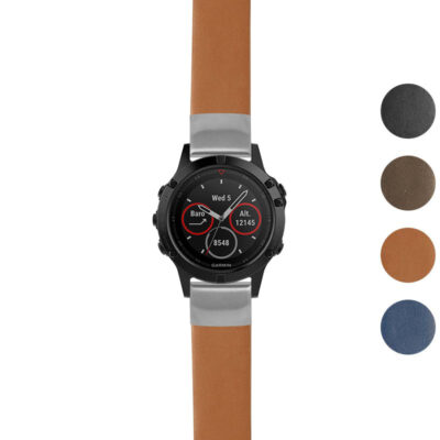 Thick leather strap for Garmin Fenix 5 & 5 Plus. Stylish and durable, this watch band enhances your smartwatch with comfort and elegance. Available in multiple colors for a personalized look