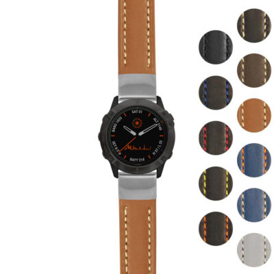 Rugged Leather Strap for Garmin Fenix 6 offers durability and style. Upgrade your watch with this premium accessory, available in various colors to match your adventure