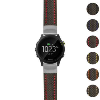 Heavy Duty Carbon Fiber Strap for Garmin Forerunner 935. Durable and stylish, this watch band features a sleek design with vibrant stitching, perfect for active lifestyles. Upgrade your accessory collection!