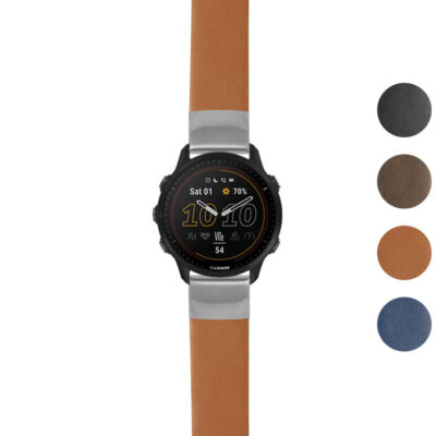 Thick Leather Strap for Garmin Forerunner 955, featuring a stylish design in multiple colors. Upgrade your watch with this durable, comfortable band from Ele Straps