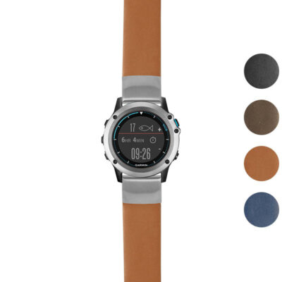 Thick Leather Strap for Garmin Quatix 3, featuring a stylish design in multiple colors. Upgrade your watch with this durable and comfortable accessory from Ele Straps