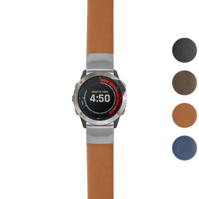 Thick Leather Strap for Garmin Quatix 6X, featuring a durable design and stylish look. Available in multiple colors, perfect for enhancing your smartwatch experience