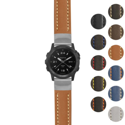 Rugged Leather Strap for Garmin Tactix Charlie offers durability and style. Upgrade your watch with this premium strap, available in multiple colors for a personalized look