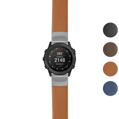 Thick Leather Strap for Garmin Tactix Delta offers durability and style. Available in multiple colors, this premium watch band enhances your smartwatch experience. Perfect for outdoor enthusiasts!