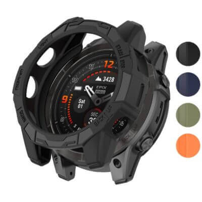 Protective Case for Garmin Fenix 7 Pro, designed for durability and style. Available in multiple colors, it safeguards your smartwatch while enhancing its look. Ideal for outdoor enthusiasts