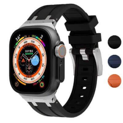 Vector Band for Apple Watch in black, designed for sizes 42mm, 44mm, 45mm, and 49mm. Stylish and durable, perfect for enhancing your smartwatch experience